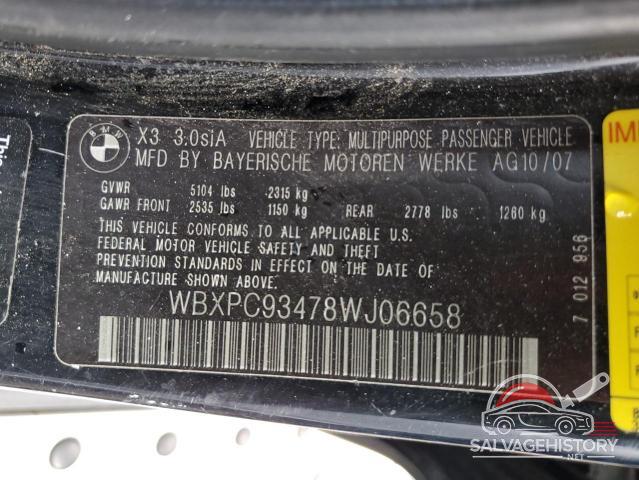 WBXPC93478WJ06658 2008 BMW X3 photo no. 13