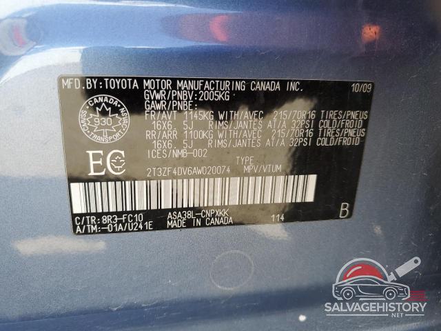 2T3ZF4DV6AW020074 2010 TOYOTA RAV4 photo no. 13