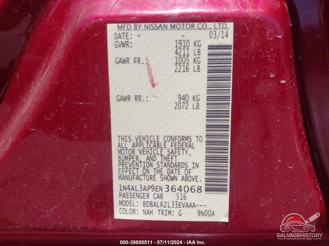 1N4AL3AP9EN364068 2014 NISSAN ALTIMA photo no. 9