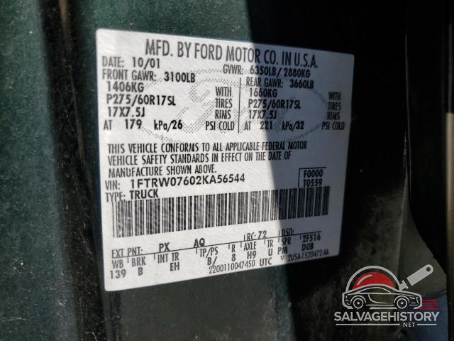 1FTRW07602KA56544 2002 FORD F-150 photo no. 12