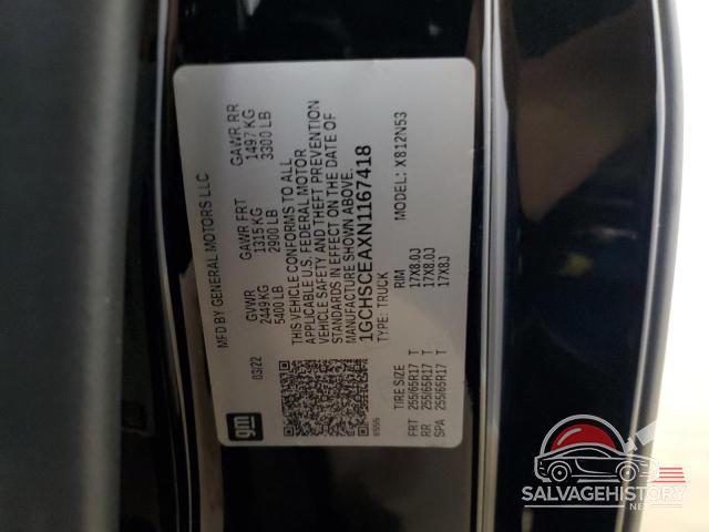 1GCHSCEAXN1167418 2022 CHEVROLET COLORADO photo no. 12