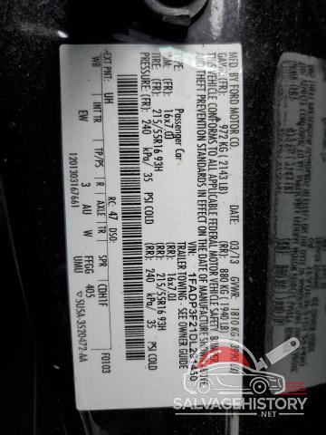 1FADP3F21DL291450 2013 FORD FOCUS photo no. 13