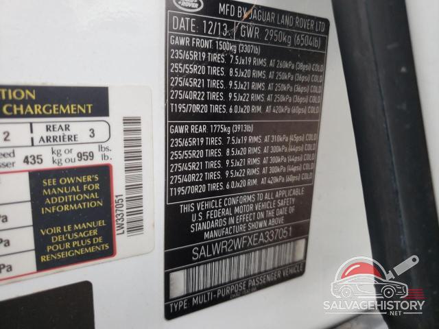SALWR2WFXEA337051 2014 LAND ROVER RANGEROVER photo no. 13