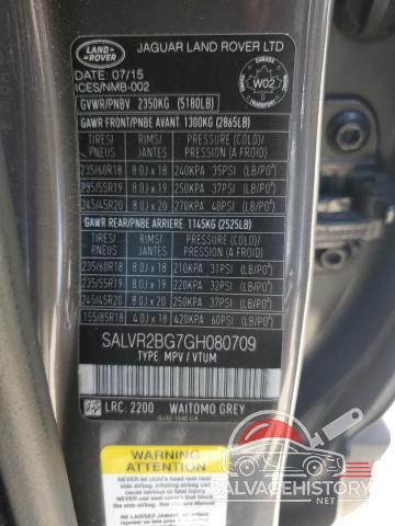 SALVR2BG7GH080709 2016 LAND ROVER RANGEROVER photo no. 13