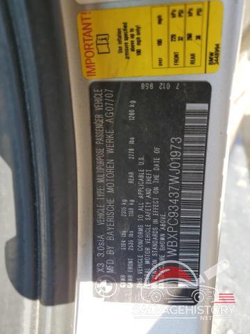 WBXPC93437WJ01973 2007 BMW X3 photo no. 12