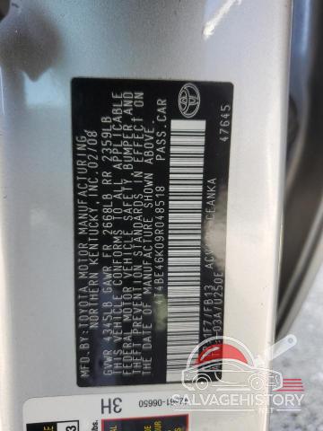 4T4BE46K09R048518 2009 TOYOTA CAMRY photo no. 12