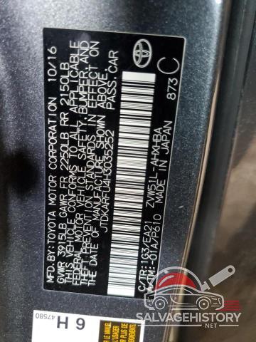 JTDKARFU4H3035252 2017 TOYOTA PRIUS photo no. 12
