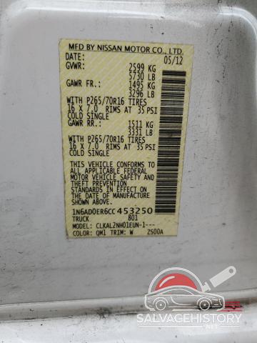 1N6AD0ER6CC453250 2012 NISSAN FRONTIER photo no. 12
