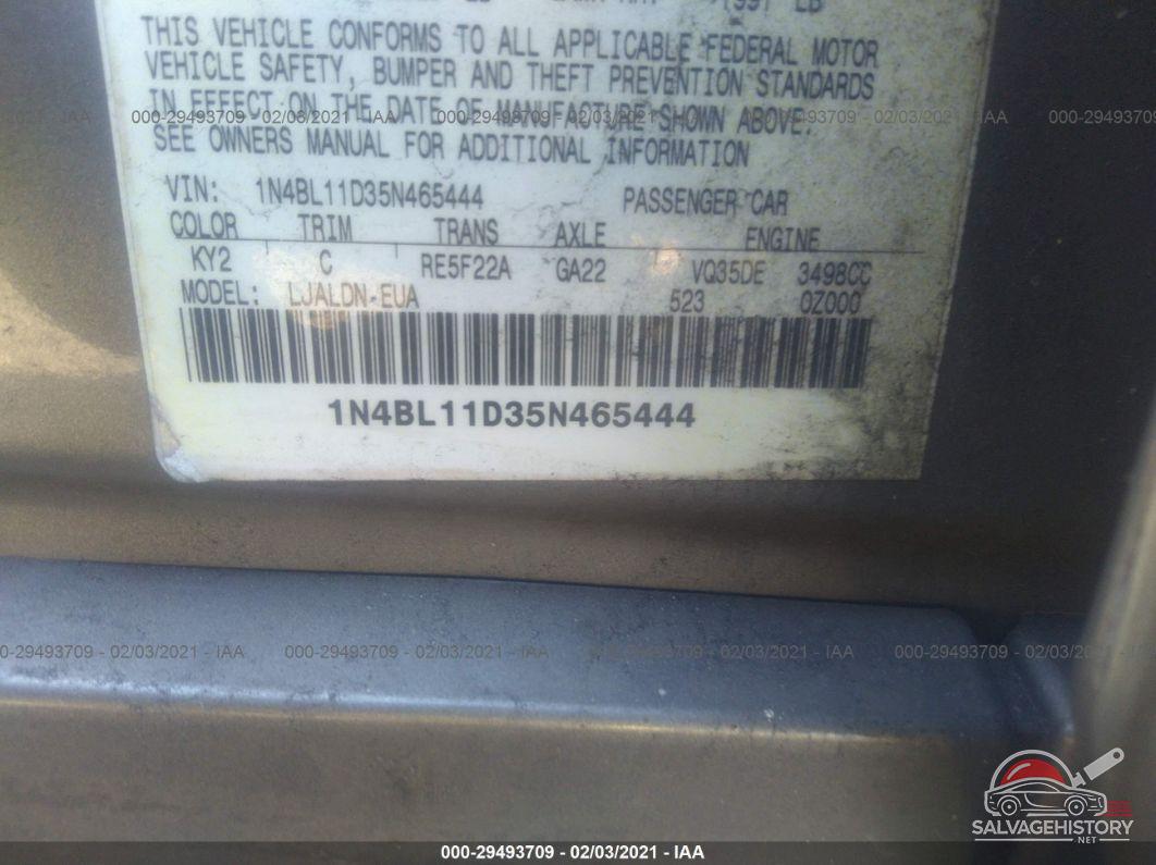 1N4BL11D35N465444 2005 NISSAN ALTIMA photo no. 9