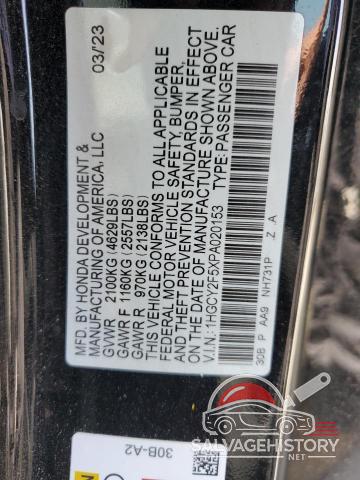 1HGCY2F5XPA020153 2023 HONDA ACCORD photo no. 12