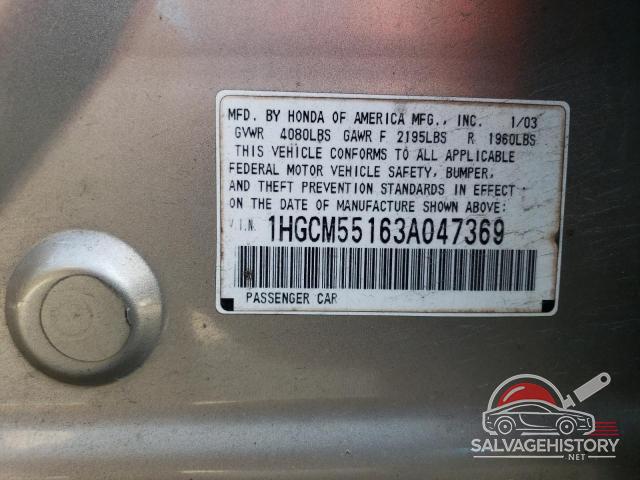1HGCM55163A047369 2003 HONDA ACCORD photo no. 12