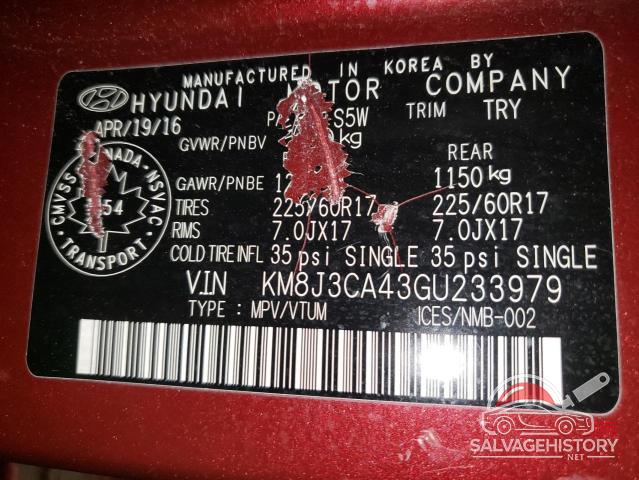 KM8J3CA43GU233979 2016 HYUNDAI TUCSON photo no. 13