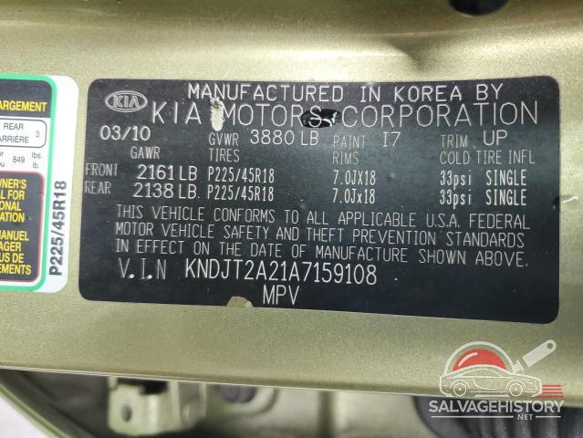 KNDJT2A21A7159108 2010 KIA SOUL photo no. 13