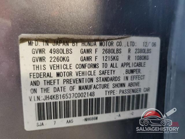 JH4KB16537C002148 2007 ACURA RL photo no. 12