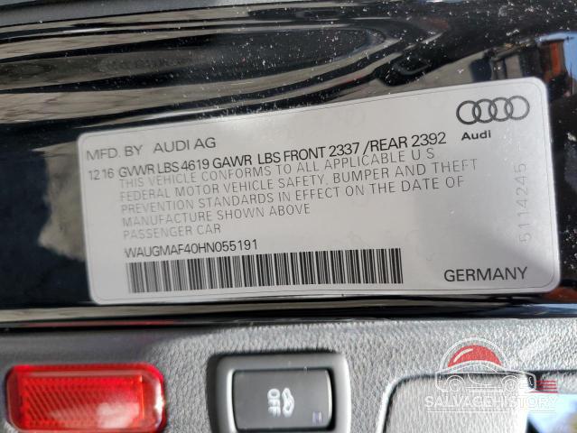 WAUGMAF40HN055191 2017 AUDI A4 photo no. 12