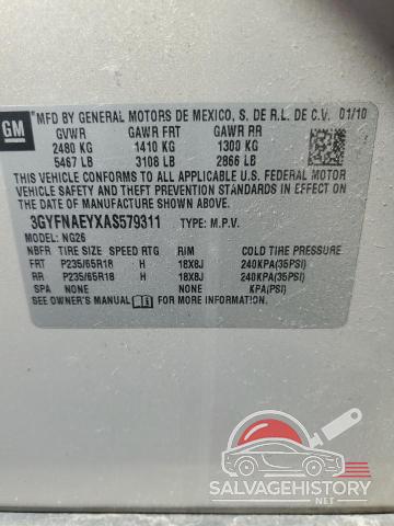 3GYFNAEYXAS579311 2010 CADILLAC SRX photo no. 13