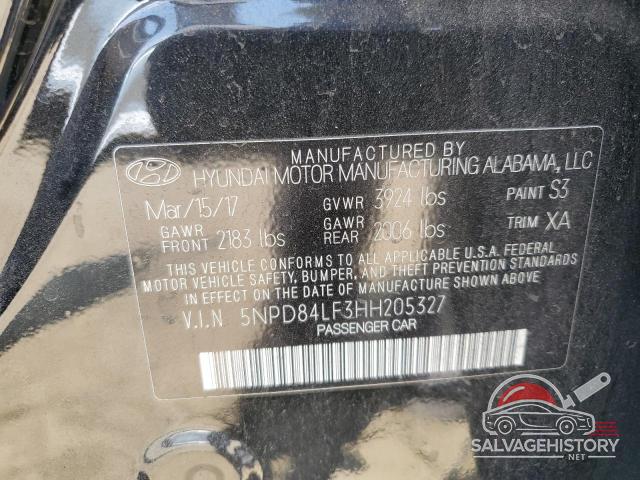 5NPD84LF3HH205327 2017 HYUNDAI ELANTRA photo no. 13