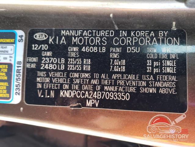 KNDPCCA24B7093350 2011 KIA SPORTAGE photo no. 14