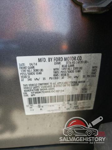 1FM5K7D86EGC35134 2014 FORD EXPLORER photo no. 13