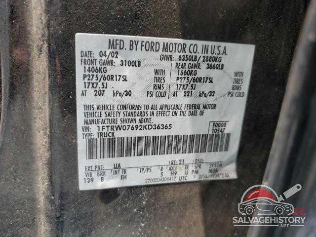 1FTRW07692KD36365 2002 FORD F-150 photo no. 12