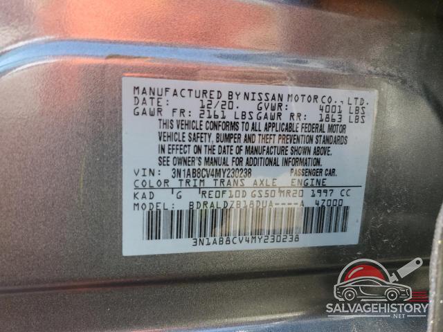 3N1AB8CV4MY230238 2021 NISSAN SENTRA photo no. 12
