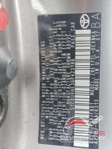 5YFBURHE3GP423186 2016 TOYOTA COROLLA photo no. 13