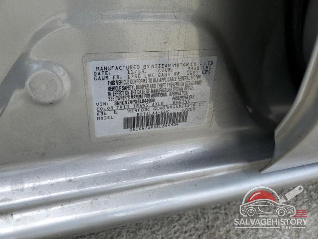 3N1CN7APXEL844904 2014 NISSAN VERSA photo no. 12