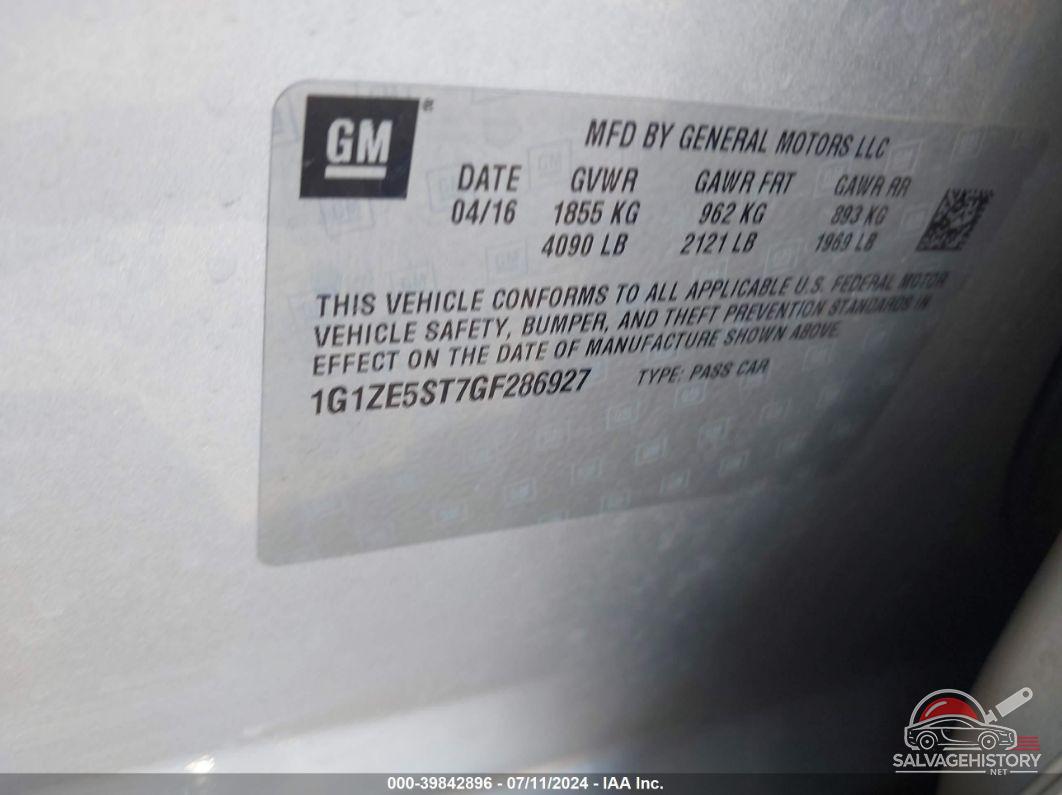 1G1ZE5ST7GF286927 2016 CHEVROLET MALIBU photo no. 9