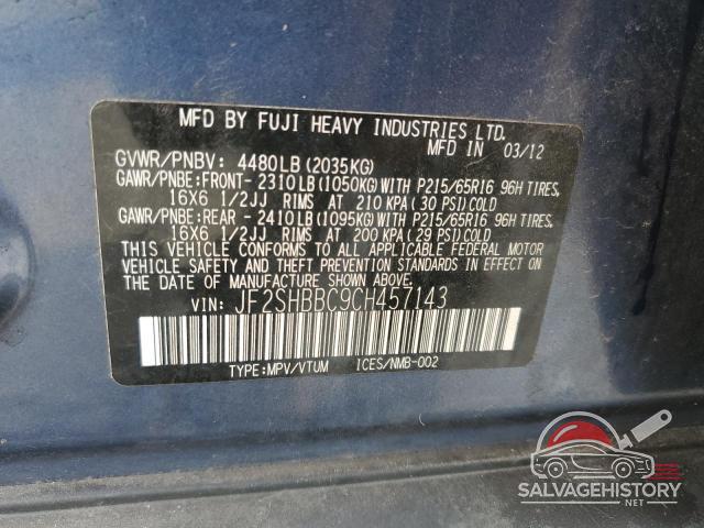 JF2SHBBC9CH457143 2012 SUBARU FORESTER photo no. 14
