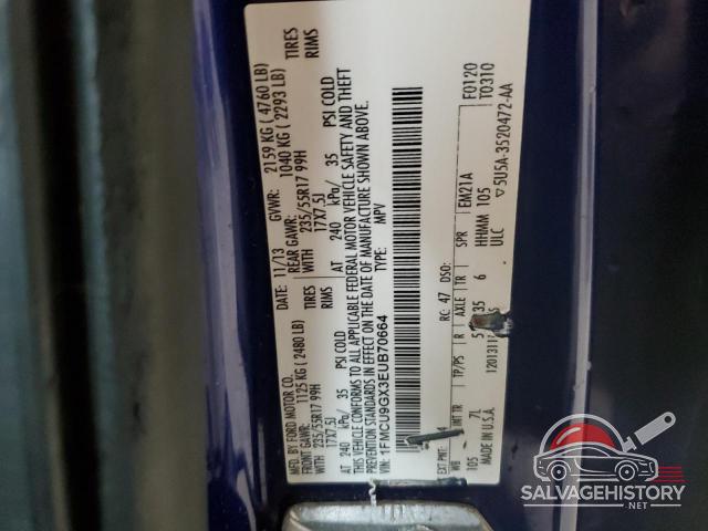 1FMCU9GX3EUB70664 2014 FORD ESCAPE photo no. 13