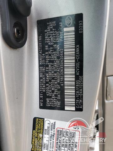 4T1BE32KX5U420662 2005 TOYOTA CAMRY photo no. 12