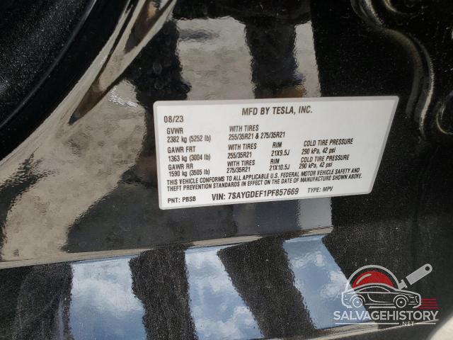7SAYGDEF1PF857669 2023 TESLA MODEL Y photo no. 13