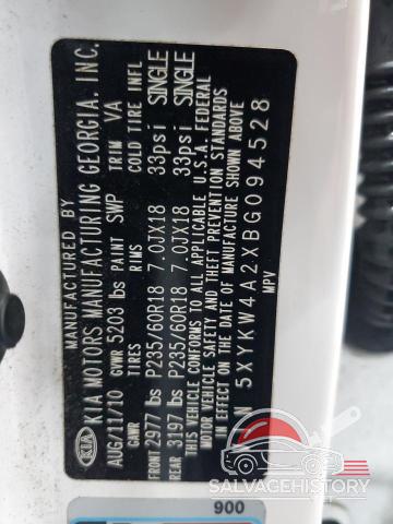 5XYKW4A2XBG094528 2011 KIA SORENTO photo no. 13