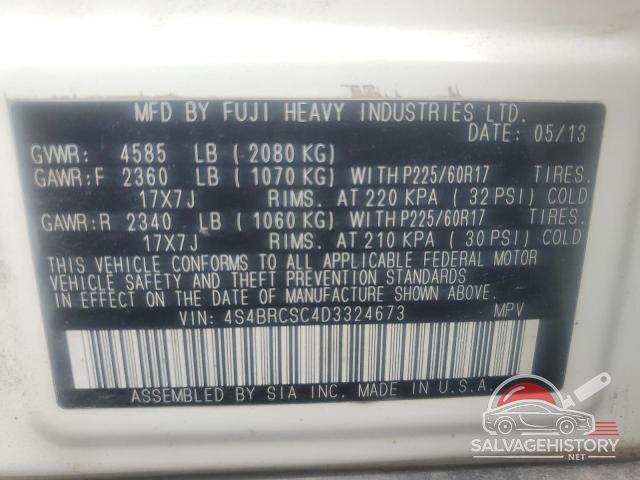 4S4BRCSC4D3324673 2013 SUBARU OUTBACK photo no. 13
