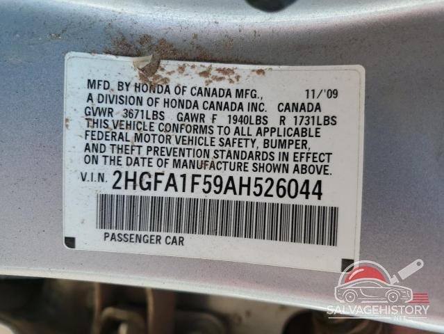 2HGFA1F59AH526044 2010 HONDA CIVIC photo no. 13