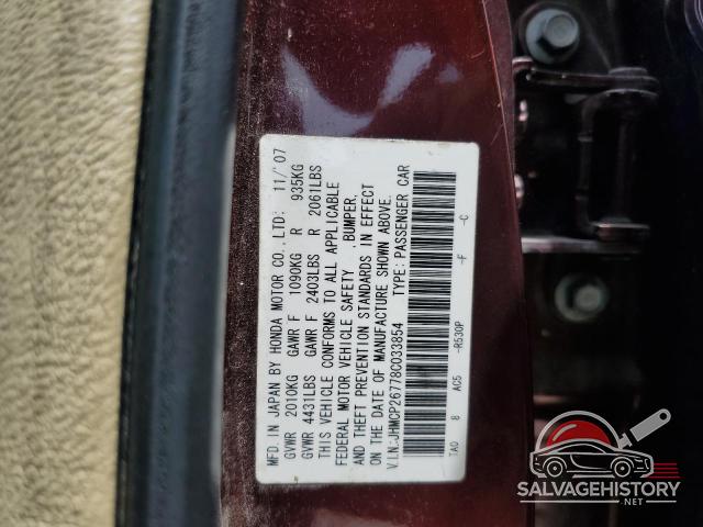 JHMCP26778C033854 2008 HONDA ACCORD photo no. 12