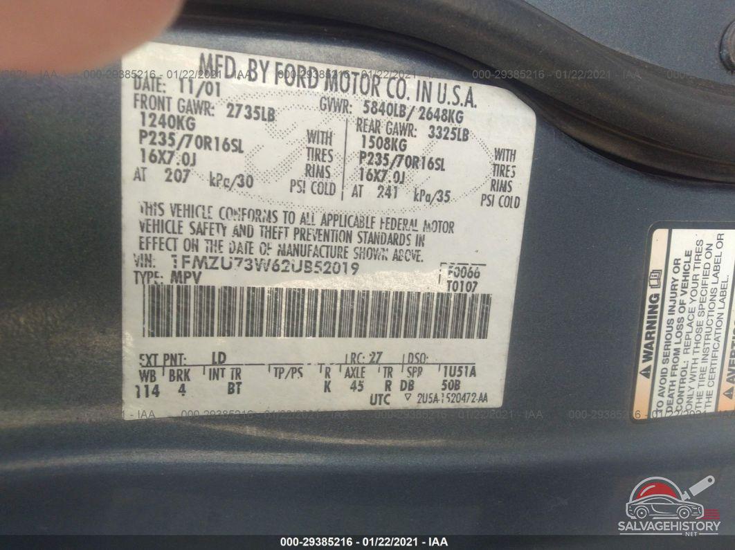 1FMZU73W62UB52019 2002 FORD EXPLORER photo no. 9