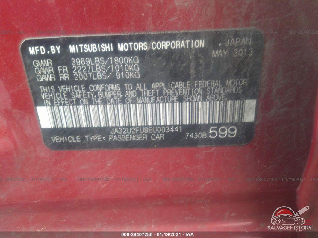 JA32U2FU8EU003441 2014 MITSUBISHI LANCER photo no. 9