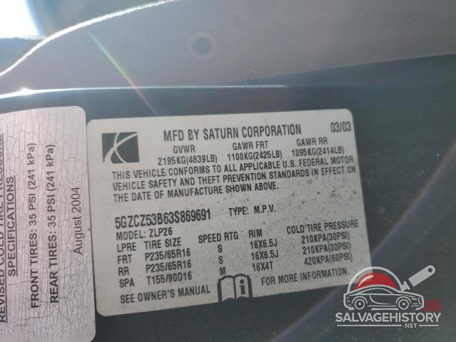 5GZCZ53B63S869691 2003 SATURN VUE photo no. 13