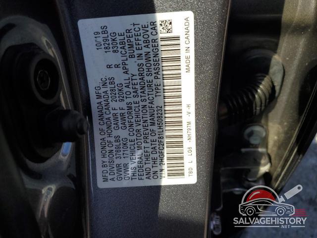 2HGFC2F81LH508232 2020 HONDA CIVIC photo no. 12