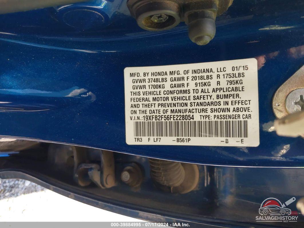 19XFB2F56FE228054 2015 HONDA CIVIC photo no. 9