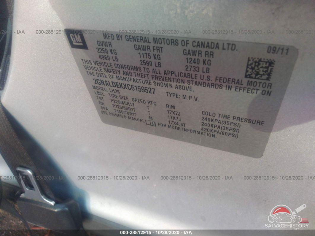 2GNALDEKXC6159527 2012 CHEVROLET EQUINOX photo no. 9