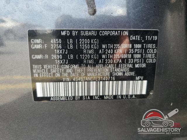 4S4BTANC7L3140716 2020 SUBARU OUTBACK photo no. 13