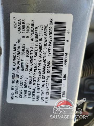 2HGFC2F59HH544246 2017 HONDA CIVIC photo no. 13