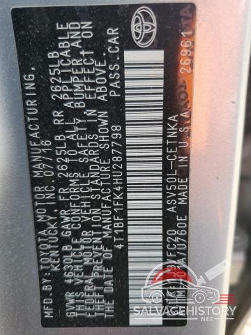 4T1BF1FK4HU287798 2017 TOYOTA CAMRY photo no. 12