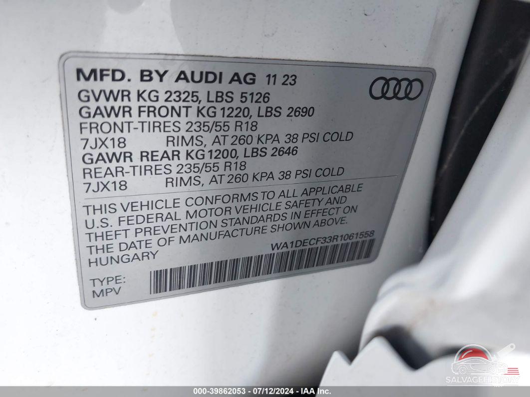 WA1DECF33R1061558 2024 AUDI Q3 photo no. 9