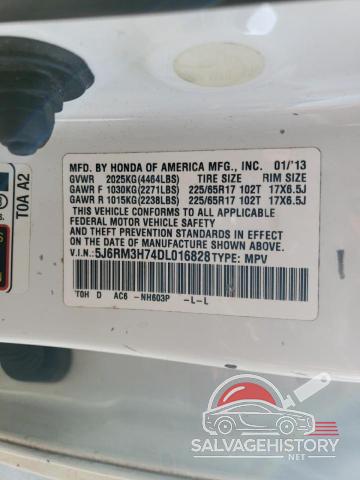 5J6RM3H74DL016828 2013 HONDA CRV photo no. 14