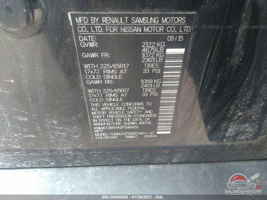 KNMAT2MV9GP596451 2016 NISSAN ROGUE photo no. 9