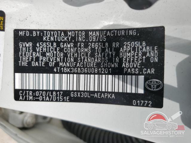 4T1BK36B36U081201 2006 TOYOTA AVALON photo no. 12