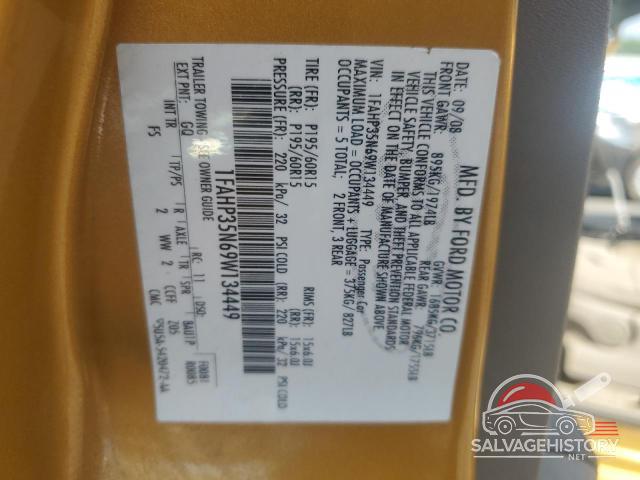 1FAHP35N69W134449 2009 FORD FOCUS photo no. 12